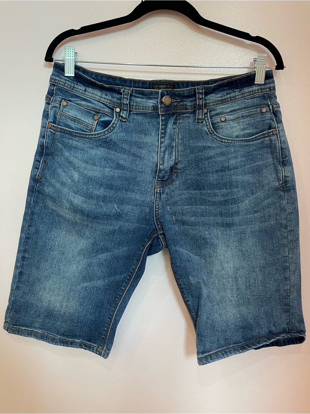 Steve's Jeans Mens Denim Shorts Medium Wash Blue Stretch Size 32 Steve's Denim